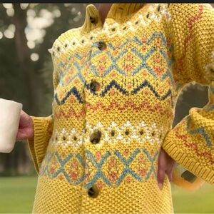 Sundance Yellow Multicolor Patterned Cardigan